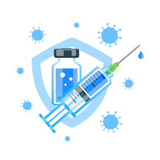 cartoon graphic of a covid vaccine