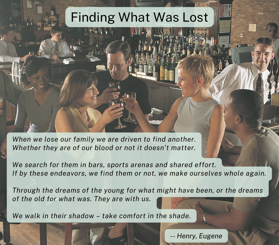 poem about the pandemic titled "Finding what was lost"