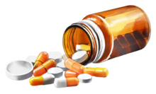 artwork showing a bottle of prescription pills