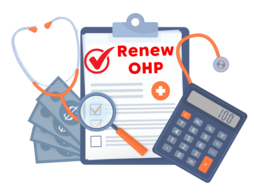 illustration of a check list saying Renew OHP