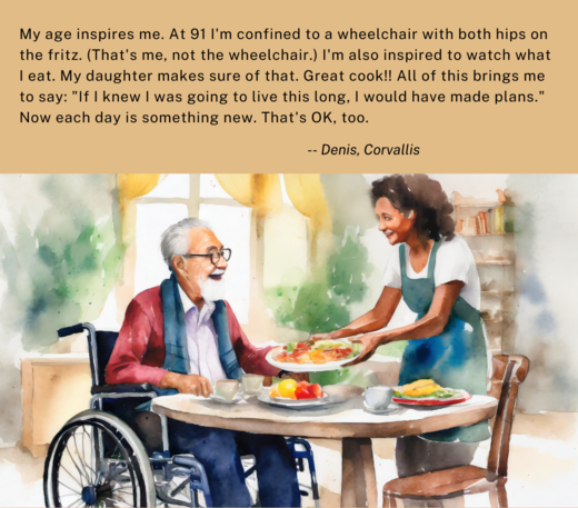 Inspiration message about being 91 and wanting to stay healthy as long as possible
