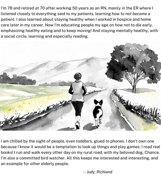 inspiration message with illustration of a woman jogging with her dog