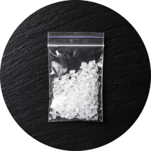 photo of a bag of crystal meth