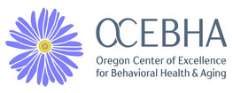 Purple flower followed by the words, "Oregon Center of Excellence for Behavioral Health & Aging"