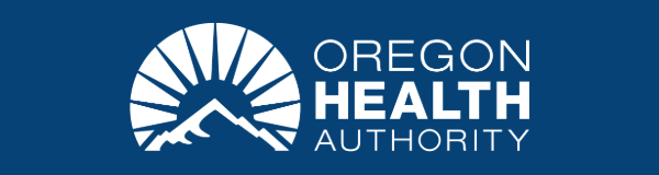 null Oregon Health Authority logo on blue background 600x160px