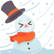 cartoom snowman in a snow storm
