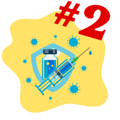 illustration of a vaccine syringe and #2
