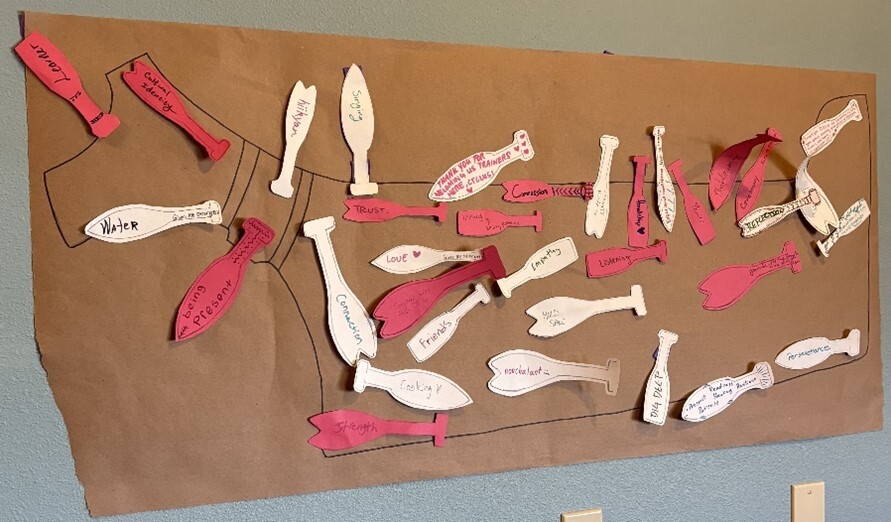 Photo of the mural created by  the Confederated Tribes of Coos, Lower Umpqua, and Siuslaw Indians prevention team