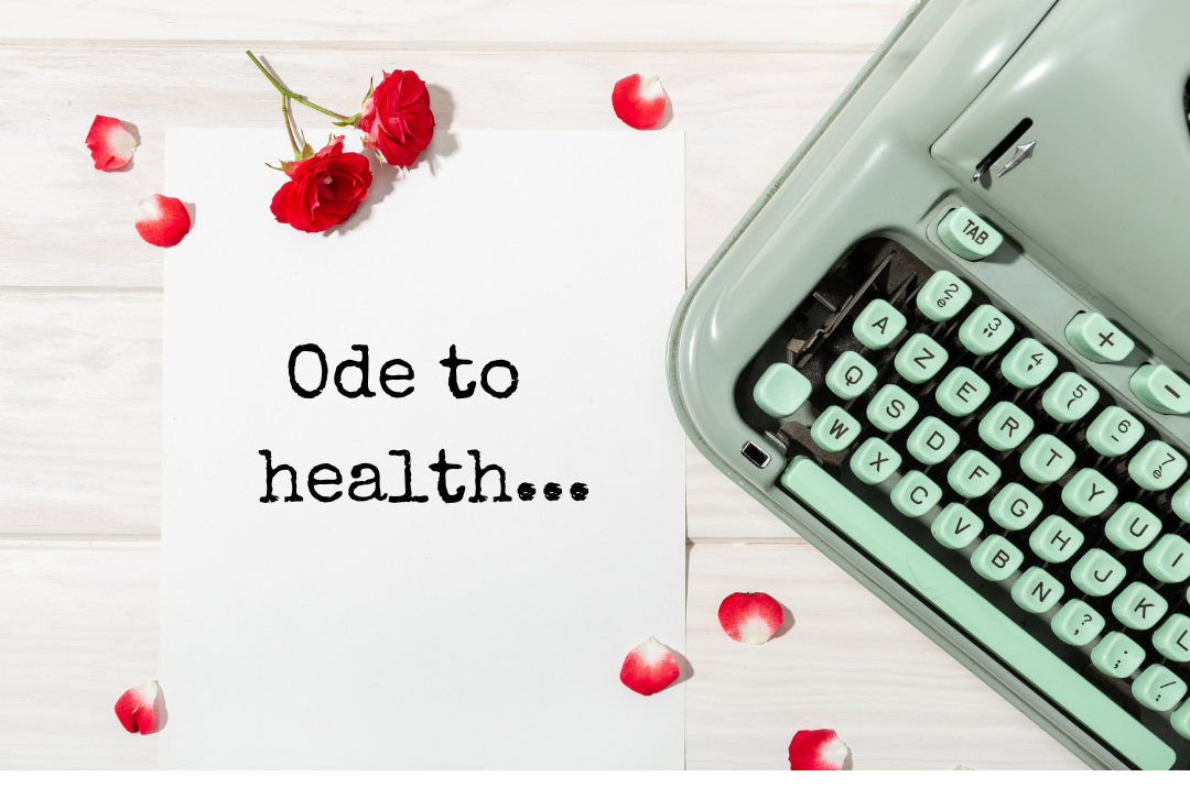 image of a blank piece of paper, with the words "Ode to health..."