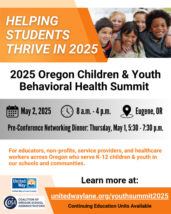 Image of flyer for the 2025 Oregon Children and Youth Behavioral Health Summit
