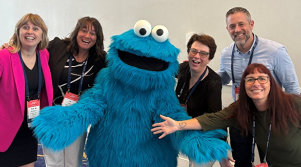 Sesame Street's Cookie Monster with CFBH staff at University of Connecticut's 2025 Training Institutes
