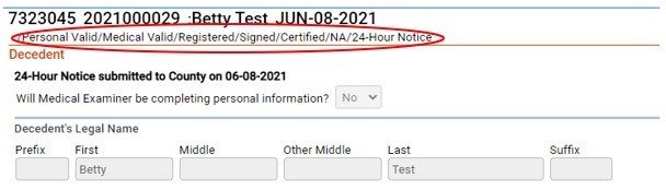 Death-Registered Status