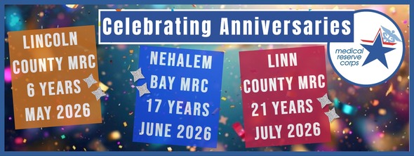 Oregon Medical Reserve Corps Anniversaries - June 2026 Edition