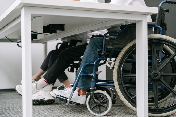 Wheelchair user and family