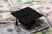 Small photo- mortar board and money