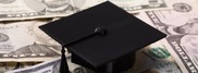 Graduation cap on money - large