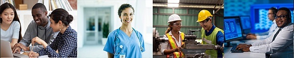Collage of workforce photos