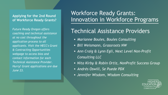 List of Workforce Ready Grant Technical Assistance Providers