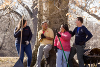 Group of AmeriCorps members in a park.
