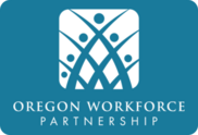 Oregon Workforce Partnership logo (white logo against teal background).