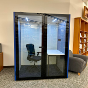 Exterior of small kiosk with room for one person.