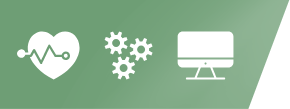 Green banner with icons representing healthcare, manufacturing, and technology sectors