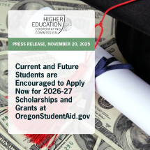 HECC Press Release - November 20, 2025 - 2026-27 Scholarships and grants at OregonStudentAid.gov