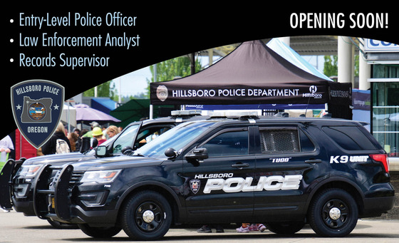 Opening Soon - Entry-Level Police Officer, Law Enforcement Analyst, Records Supervisor