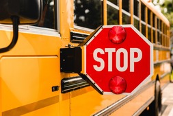 School Bus with Stop Sign Out