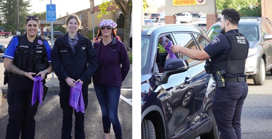 Officers and Domestic Violence Response Advocates Provide Critical Resources in the Drive Thru of Local Coffee Shops