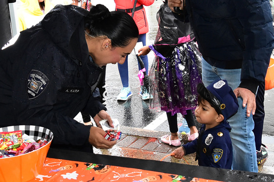 Trick or Treating with Code and Child Police Officer