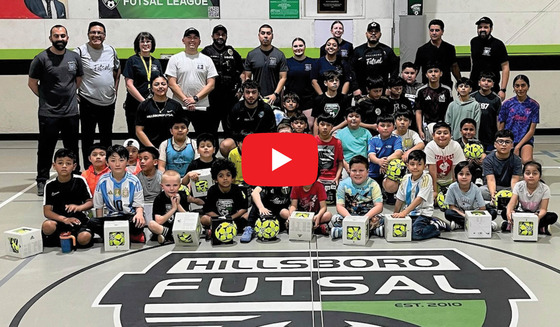 Group photo of Soccer with a Cop participants