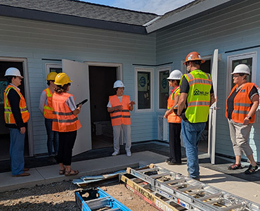 Congresswoman Bonamici speaks outside Hillsboro's future year-round shelter