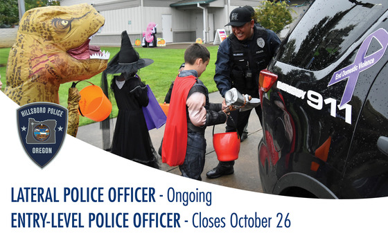 Lateral Police Officer - Ongoing; Entry-Level Police Officer - Closes October 26