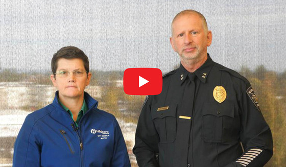 Hillsboro Mayor Beach Pace and Hillsboro Police Chief Jim Coleman