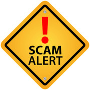 Yellow Traffic Sign - Scam Alert