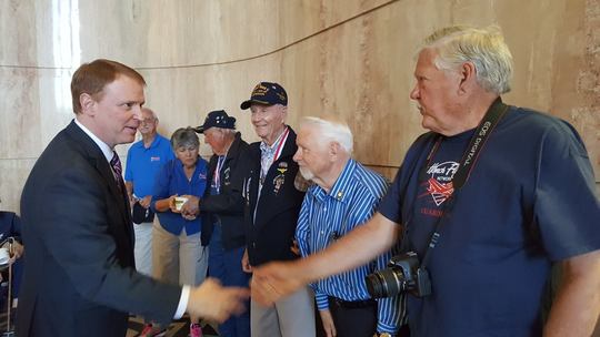 Shaking hands with vets