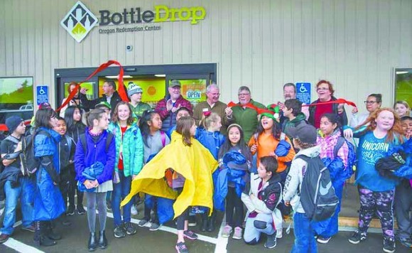 Bottle Drop ribbon cutting