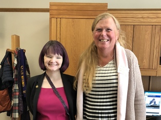 Rep. Mitchell with a constituent during the Basic Rights Oregon Lobby Day
