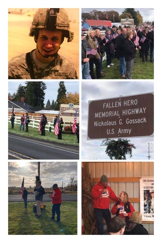 Nick Gossack sign dedication photo collage