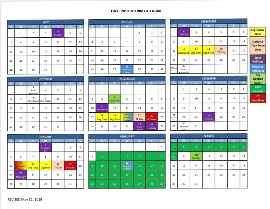 2019 Interim Calendar