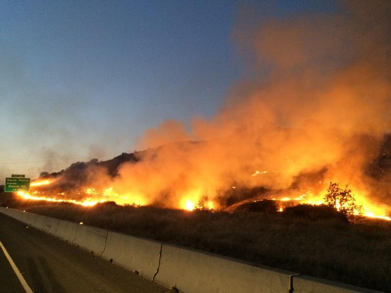 Fire Along I-5 Near Canyonville in 2014
