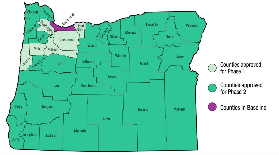 Oregon Counties COVID 6-12-2020
