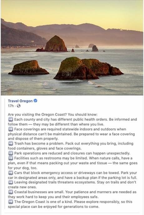 Travel Oregon advisory