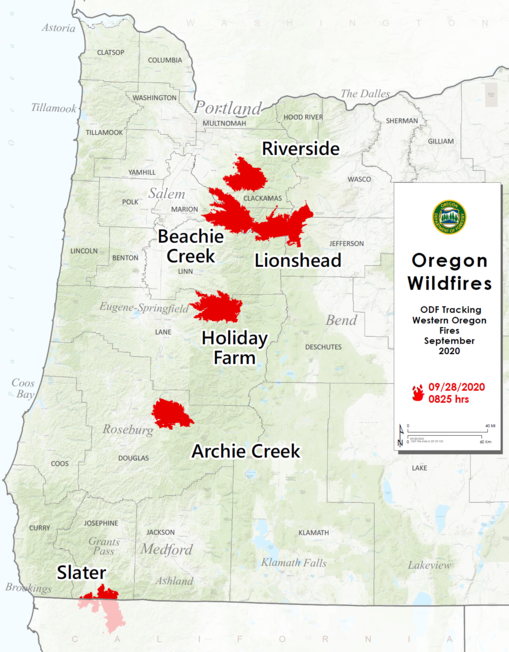 9/28 Wildfire Map