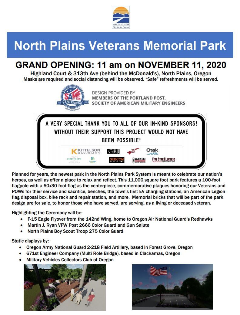 NP Veteran's park opening
