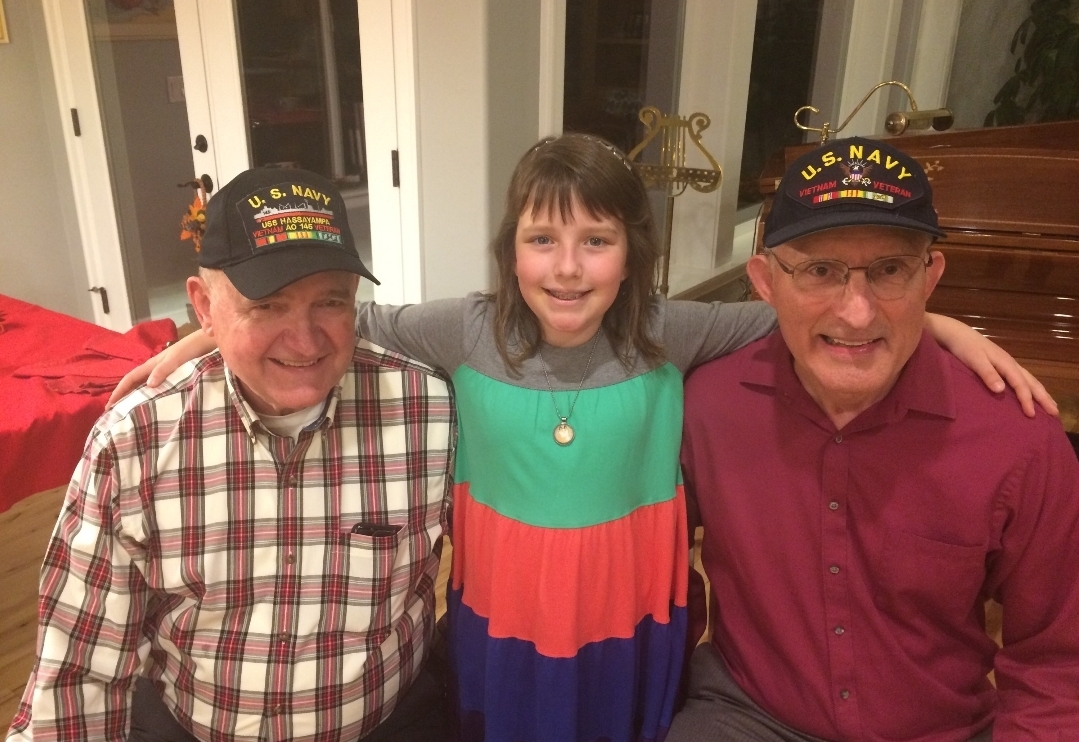 Brigette Harrington is proud of her Navy Veteran Grandpas, Michael Harrington, and Charles Gebhardt