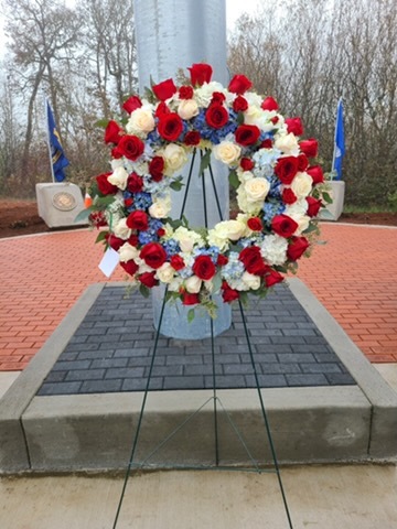 Wreath at the North Plains Veterans Memorial