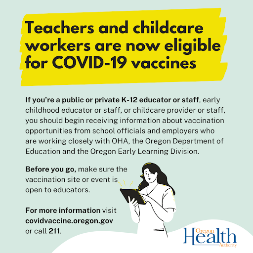 Teachers are eligible for the vaccine 