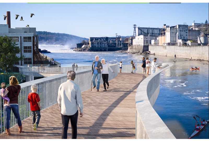 Willamette Falls Walkway - Rendered by GBD Architects and Walker Macy